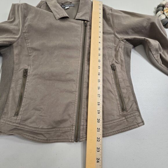 Garnet Hills Jacket Womens Moto Full ZIp Blazer Beige Casual Ladies Size 6 - Picture 8 of 15